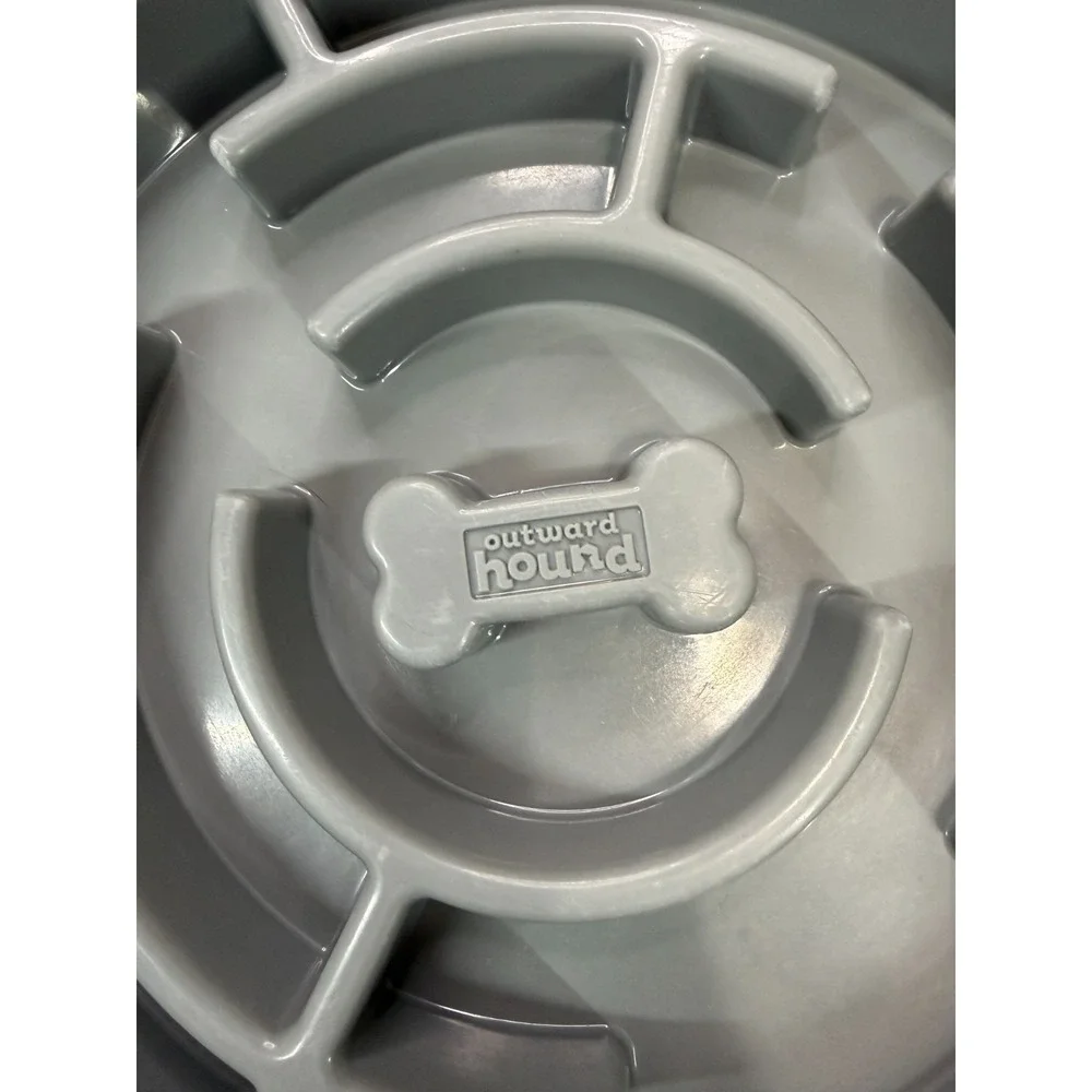 Outward Hound Slow Feeders for Pets Dogs Cats  Blue and Gray Set of 3